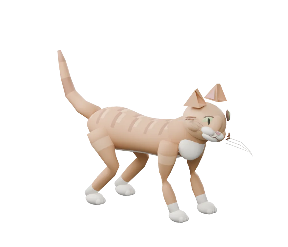 Amber Tabby Cat の3Dレンダリング